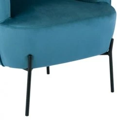 Moloo Fauteuils Fauteuil Design Velours Bleu Canard Pieds Métal Noir -Chaise Soldes 2024 fauteuil design velours bleu canard pieds metal noir 5