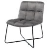 Moloo Fauteuils Fauteuil Design Velours Gris Pieds Métal Noir