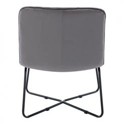 Moloo Fauteuils Fauteuil Design Velours Gris Pieds Métal Noir -Chaise Soldes 2024 fauteuil design velours gris pieds metal noir 2