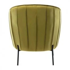 Moloo Fauteuils Fauteuil Design Velours Kaki Pieds Métal Noir -Chaise Soldes 2024 fauteuil design velours kaki pieds metal noir 2