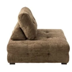 Meubles & Design Fauteuils Fauteuil Douillet En Velours Côtelé Marron -Chaise Soldes 2024 fauteuil douillet en velours cotele marron 2