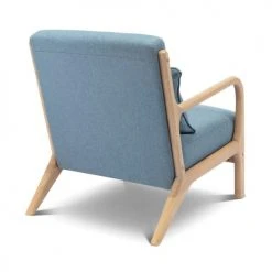 Alice's Garden Fauteuils Fauteuil En Bois Avec Tissu Vert D'eau 65x 80x79cm -Chaise Soldes 2024 fauteuil en bois avec tissu vert d eau 65x 80x79cm 2