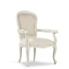 MOYCOR Fauteuils Fauteuil En Bois D'acajou Blanc Et Revêtement En Polyester Blanc