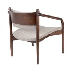 Dutchbone Fauteuils Fauteuil En Bois Et Tissu Beige -Chaise Soldes 2024 fauteuil en bois et tissu beige 5