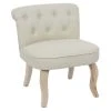 The Home Deco Factory Fauteuils Fauteuil En Bois Et Tissu Eleonore Beige