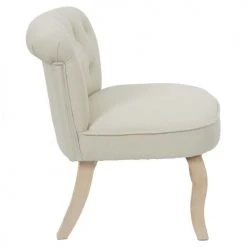The Home Deco Factory Fauteuils Fauteuil En Bois Et Tissu Eleonore Beige -Chaise Soldes 2024 fauteuil en bois et tissu eleonore beige 2