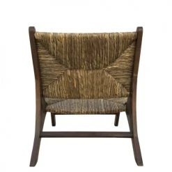 MOYCOR Fauteuils Fauteuil En Bois Marron Et Beige -Chaise Soldes 2024 fauteuil en bois marron et beige 3