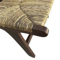 MOYCOR Fauteuils Fauteuil En Bois Marron Et Beige -Chaise Soldes 2024 fauteuil en bois marron et beige 4