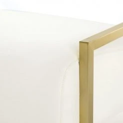 Maisons Du Monde Fauteuils Fauteuil En Coton Blanc Et Pieds En Métal Doré -Chaise Soldes 2024 fauteuil en coton blanc et pieds en metal dore 1000 4 12 199108 4