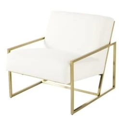 Maisons Du Monde Fauteuils Fauteuil En Coton Blanc Et Pieds En Métal Doré -Chaise Soldes 2024 fauteuil en coton blanc et pieds en metal dore citizen 1000 4 12 199108 1