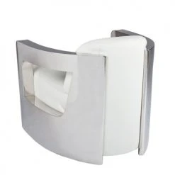 Now’s Home Fauteuils Fauteuil En Cuir Blanc Structure En Acier Inoxydable -Chaise Soldes 2024 fauteuil en cuir blanc structure en acier inoxydable 3