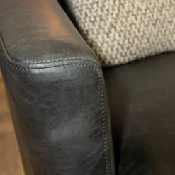 Now’s Home Fauteuils Fauteuil En Cuir De Vache Noir -Chaise Soldes 2024 fauteuil en cuir de vache noir 2