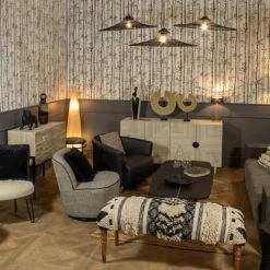 Now’s Home Fauteuils Fauteuil En Cuir De Vache Noir -Chaise Soldes 2024 fauteuil en cuir de vache noir 3