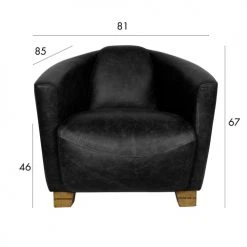Now’s Home Fauteuils Fauteuil En Cuir De Vache Noir -Chaise Soldes 2024 fauteuil en cuir de vache noir 4