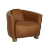 Now’s Home Fauteuils Fauteuil En Cuir De Vache Noisette