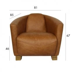 Now’s Home Fauteuils Fauteuil En Cuir De Vache Noisette -Chaise Soldes 2024 fauteuil en cuir de vache noisette 2