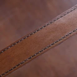 MOYCOR Fauteuils Fauteuil En Cuir Et Bois Marron -Chaise Soldes 2024 fauteuil en cuir et bois marron 4