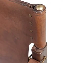 MOYCOR Fauteuils Fauteuil En Cuir Et Bois Marron -Chaise Soldes 2024 fauteuil en cuir et bois marron 5