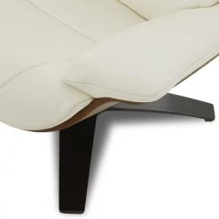 My New Design Fauteuils Fauteuil En Cuir Et Chêne Naturel - Cuir Blanc -Chaise Soldes 2024 fauteuil en cuir et chene naturel cuir blanc 2