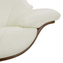 My New Design Fauteuils Fauteuil En Cuir Et Chêne Naturel - Cuir Blanc -Chaise Soldes 2024 fauteuil en cuir et chene naturel cuir blanc 3