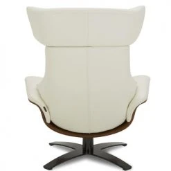My New Design Fauteuils Fauteuil En Cuir Et Chêne Naturel - Cuir Blanc -Chaise Soldes 2024 fauteuil en cuir et chene naturel cuir blanc 5