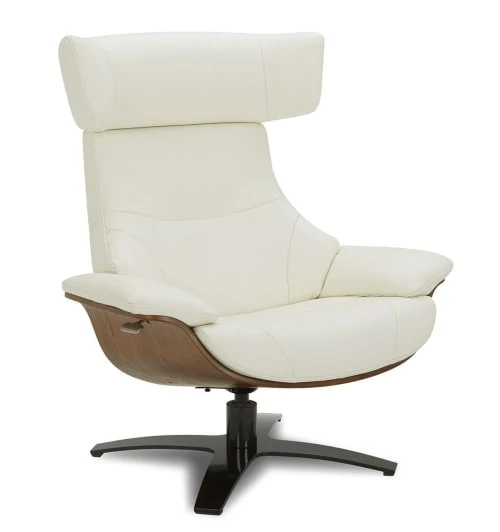 My New Design Fauteuils Fauteuil En Cuir Et Chêne Naturel - Cuir Blanc -Chaise Soldes 2024 fauteuil en cuir et chene naturel cuir blanc