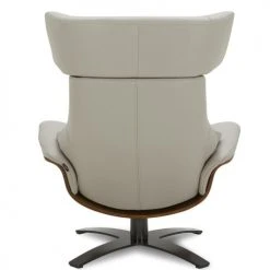 My New Design Fauteuils Fauteuil En Cuir Et Chêne Naturel - Cuir Gris -Chaise Soldes 2024 fauteuil en cuir et chene naturel cuir gris 2