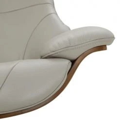 My New Design Fauteuils Fauteuil En Cuir Et Chêne Naturel - Cuir Gris -Chaise Soldes 2024 fauteuil en cuir et chene naturel cuir gris 3