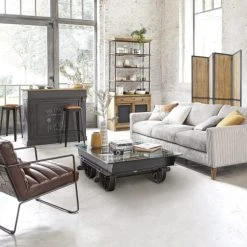 Maisons Du Monde Fauteuils Fauteuil En Cuir Marron -Chaise Soldes 2024 fauteuil en cuir marron 1000 11 30 155748 15