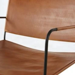 Maisons Du Monde Fauteuils Fauteuil En Cuir Marron -Chaise Soldes 2024 fauteuil en cuir marron 1000 2 10 199106 4