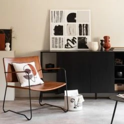 Maisons Du Monde Fauteuils Fauteuil En Cuir Marron -Chaise Soldes 2024 fauteuil en cuir marron 1000 2 10 199106 9