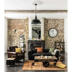 Maisons Du Monde Fauteuils Fauteuil En Cuir Marron Effet Vieilli -Chaise Soldes 2024 fauteuil en cuir marron effet vieilli 1000 1 25 116383 9