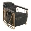 Now’s Home Fauteuils Fauteuil En Cuir Matelassé Noir Structure En Inox Cuivré