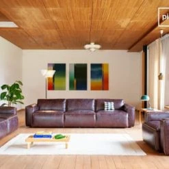 PIB Fauteuils Fauteuil En Cuir Pleine Fleur Rouge Marsala -Chaise Soldes 2024 fauteuil en cuir pleine fleur rouge marsala 3