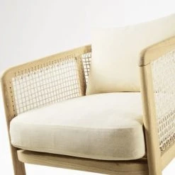 Maisons Du Monde Fauteuils Fauteuil En Frêne Avec Coussins En Coton Beige -Chaise Soldes 2024 fauteuil en frene avec coussins en coton beige 1000 3 21 210310 4