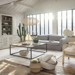 Maisons Du Monde Fauteuils Fauteuil En Frêne Avec Coussins En Coton Beige -Chaise Soldes 2024 fauteuil en frene avec coussins en coton beige 1000 3 21 210310 6