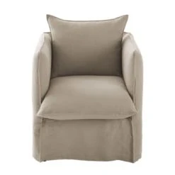 Maisons Du Monde Fauteuils Fauteuil En Lin Froissé Vert Kaki -Chaise Soldes 2024 fauteuil en lin froisse coloris beige ficelle louvain 1000 10 27 201460 1