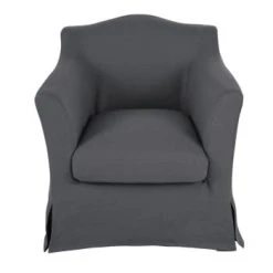 Maisons Du Monde Fauteuils Fauteuil En Lin Froissé Beige -Chaise Soldes 2024 fauteuil en lin froisse gris anthracite anaelle 1000 4 6 201726 1 1