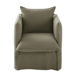 Maisons Du Monde Fauteuils Fauteuil En Lin Froissé Vert Kaki -Chaise Soldes 2024 fauteuil en lin froisse vert kaki louvain 1000 12 29 201462 1