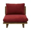 Grenier Alpin Fauteuils Fauteuil En Pin Recyclé Et Tissu Rouge