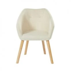 Baita Fauteuils Fauteuil En Tissu 1 Place Blanc Crème -Chaise Soldes 2024 fauteuil en tissu 1 place blanc creme 3