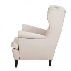 Beliani Fauteuils Fauteuil En Tissu Beige Clair -Chaise Soldes 2024 fauteuil en tissu beige clair 3