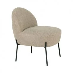 House Nordic Fauteuils Fauteuil En Tissu Bouclette Et Métal Sable -Chaise Soldes 2024 fauteuil en tissu bouclette et metal sable 3