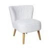 Drawer Fauteuils Fauteuil En Tissu Bouclette Pieds Bois Ecru