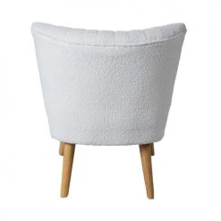 Drawer Fauteuils Fauteuil En Tissu Bouclette Pieds Bois Ecru -Chaise Soldes 2024 fauteuil en tissu bouclette pieds bois ecru 4