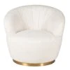 Zago Fauteuils Fauteuil En Tissu Effet Mohair Couleur Crème Pivotant
