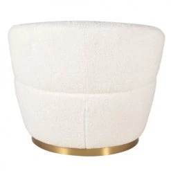 Zago Fauteuils Fauteuil En Tissu Effet Mohair Couleur Crème Pivotant -Chaise Soldes 2024 fauteuil en tissu effet mohair couleur creme pivotant 5