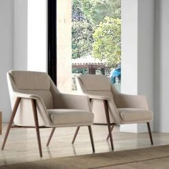 Angel Cerda Fauteuils Fauteuil En Tissu Et Acier Couleur Bronze -Chaise Soldes 2024 fauteuil en tissu et acier couleur bronze 1