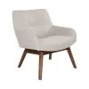 House Nordic Fauteuils Fauteuil En Tissu Et Pieds En Bois Naturel Ecru