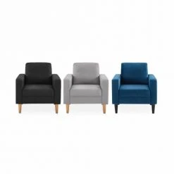 Alice's Garden Fauteuils Fauteuil En Tissu Gris Clair -Chaise Soldes 2024 fauteuil en tissu gris clair 2